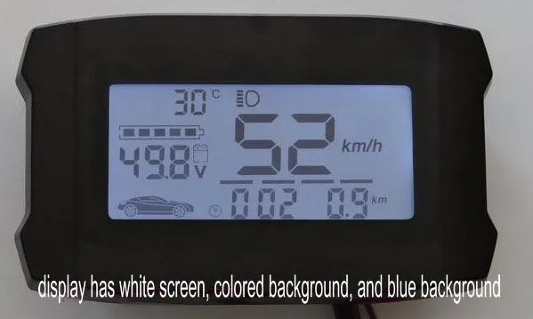 Электрический скутер Спидометр ЖК-дисплей 36v48v60v72v84v96v со скоростью заряда батареи индикатор поворота светло-голубой цвет