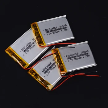 10pcs/Lot 3.7V 350mAh Rechargeable li Polymer Li-ion Battery For Flash lighting DIY DVR GPS Consumer electronics Device  303040 1