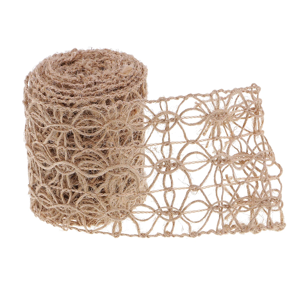 

2 Meters Natural Jute Rustic Hessian Burlap Rope Ribbon for Arts Crafts Wedding Party Xmas DIY Ornament Home Decoration 65mm