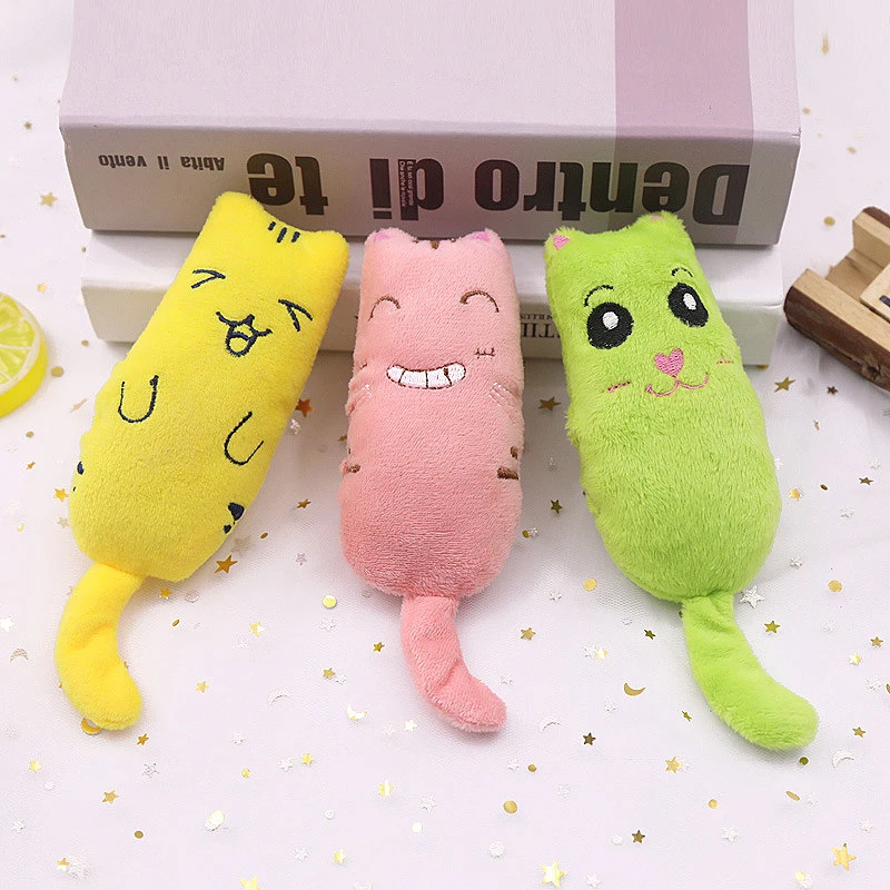Cat Grinding Catnip Toy Interactive Plush Cat Toy Pet Kitten Chewing Toy Claws Thumb Bite Cat Mint For Cats Pet Supplies