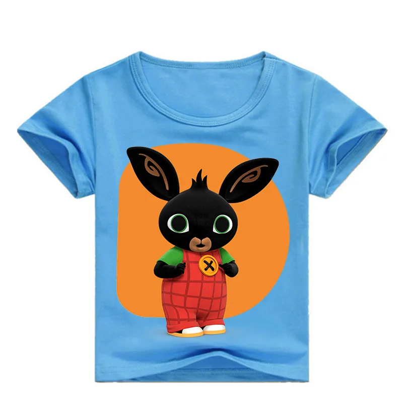 Новые летние детские футболки с короткими рукавами для мальчиков и девочек, хлопковые футболки с рисунком Банни Бинг, Детские Рождественские топы, футболки