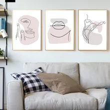 Abstract Canvas Art Print Woman Abstract Ink Lines Poster Pop Art Canvas Painting For Living Room Modern Hanging Nordic Unframed