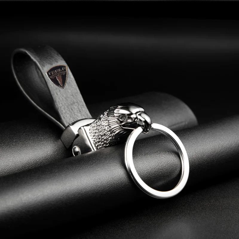 

Eagle Head Car Styling Car Key Ring Holder Keychain Man's Strap Car Key Chains For Tesla Fashion Car Accessories