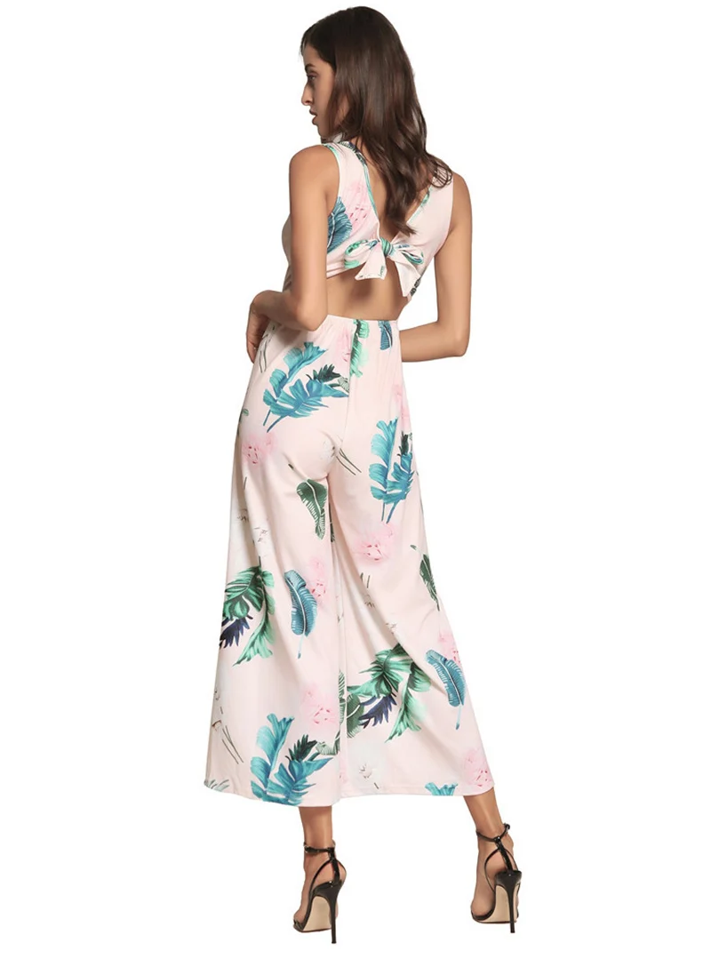 Gladiolus Hot Summer Jumpsuit Women 2019 V Neck Floral Print Split Long Pants Beach Sexy Jumpsuits 2019 Rompers Womens Jumpsuit (37)