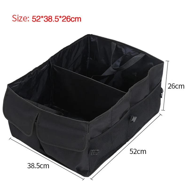 Car Trunk Bag Organizer Folding Oxford Box Storage Pock Travel Food Drink Universal Auto Stowing Tidying Automobile Accessories - Название цвета: Black 1pc