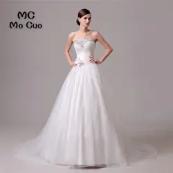 Высокое качество 2017 Robe De Mariage индивидуальный заказ свадебные платья Свадебные платья Pleat Кристаллы бисером платье Vestido De Noiva свадебное