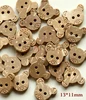 50pcs/lot Size: 13x11mm 2 holes Bear Natural Coconut Button 2 Holes Buttons for Craft Sewing Accessories (SS-40) 1