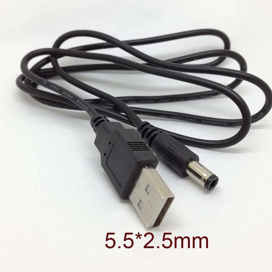 ПК ноутбук USB мужчина до 5V DC 5,5 мм x 2,5 мм Цилиндрический разъем Мощность кабель