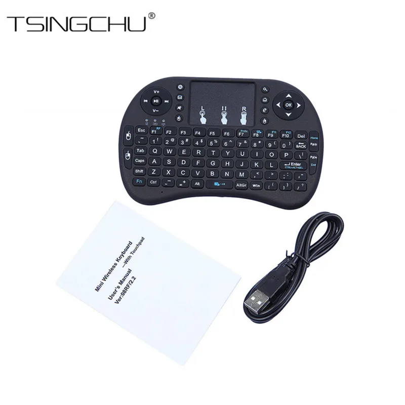  DHL Free English/Russian Mini i8 2.4G Fly Air Mouse Mini Wireless Keyboard With Touchpad Remote Control For TV BOX/ PC /Tablet 