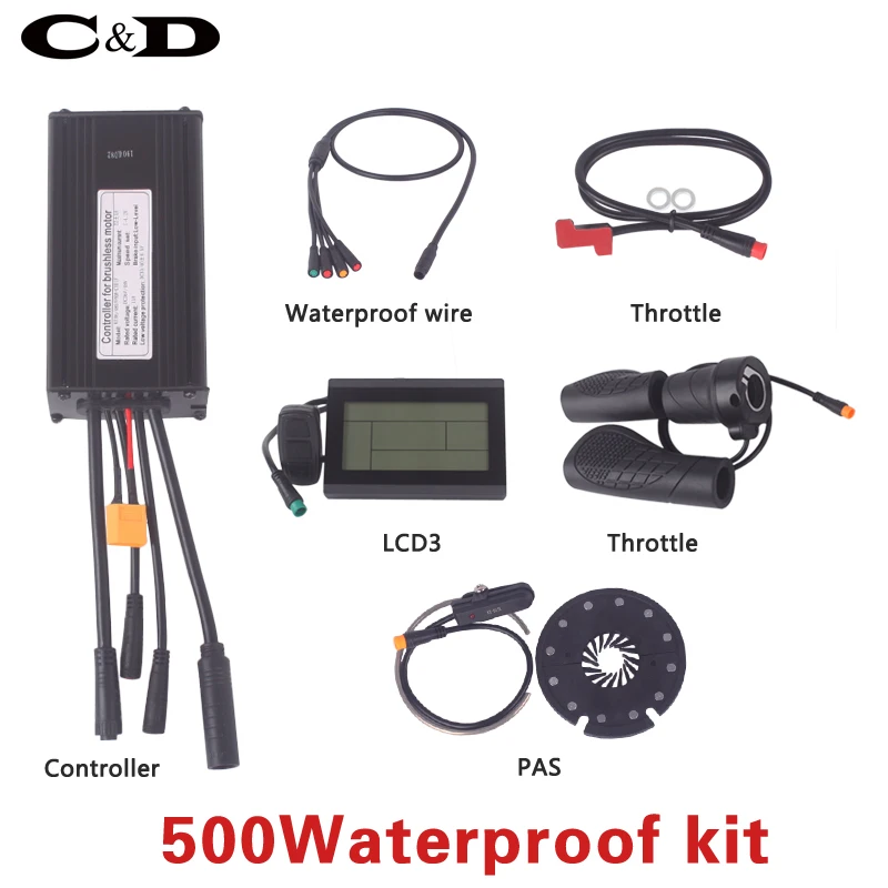 Perfect Waterproof Connector 500W 22A Controller LCD3 PAS Throttle Brake 0 Perfect Waterproof Connector 500W 22A Controller LCD3 PAS Throttle Brake 0