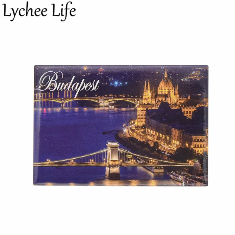 

Budapest Scenic Refrigerator Magnetic Sticker Night City Traveling Souvenir Fridge Magnet Modern Home Kitchen Decor