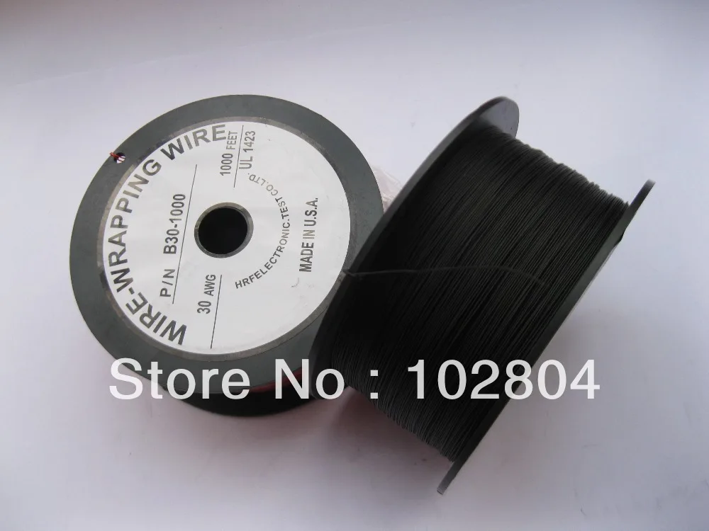 

1 roll 1000ft 30AWG Wire-Wrapping Wire Sliver Plated Copper Black Color