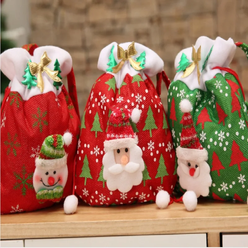 

Christmas gift, bag, candy, gift, backpack, printed pattern, old man, snowman, elk gift bag, Christmas gift gift bag.