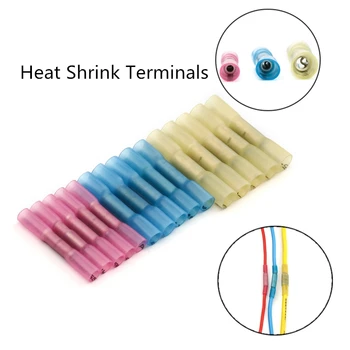 

10Pcs Heat Shrink Butt Terminals Insulated Butt Electrical Splice Wire Connectors Cable Crimp Terminal Connector AWG 22-10 Kit