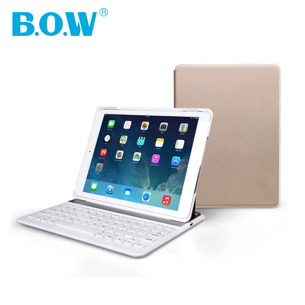 B O W For iPad air 2 iPad 6 Ultra Thin Slim Bluetooth wireless Keyboard Case