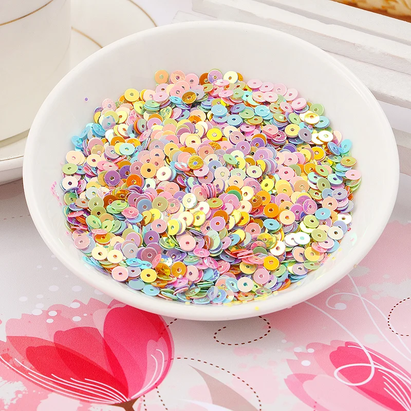 

New Paillette 1300pcs 4mm Colorful Sequin PVC Flatback Hole Round Loose Sequin for Crafts Sewing Decoration DIY Jewelry Supplies