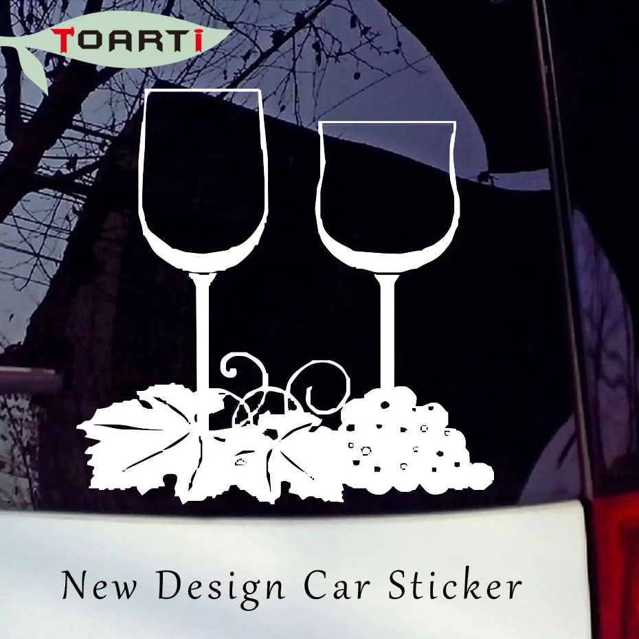 Buy Vinyl Decal Sticker Grape Wine Glasses Car Styling Truck Window Cute Winery
