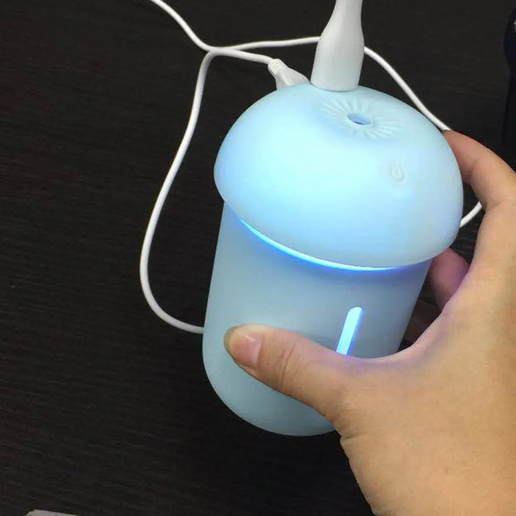 

2018 Multi-functional 3 in 1 USB Charging Car Air Purifier Water Meter Fan 7 Color LED Nightlight Mushroom Humidifier