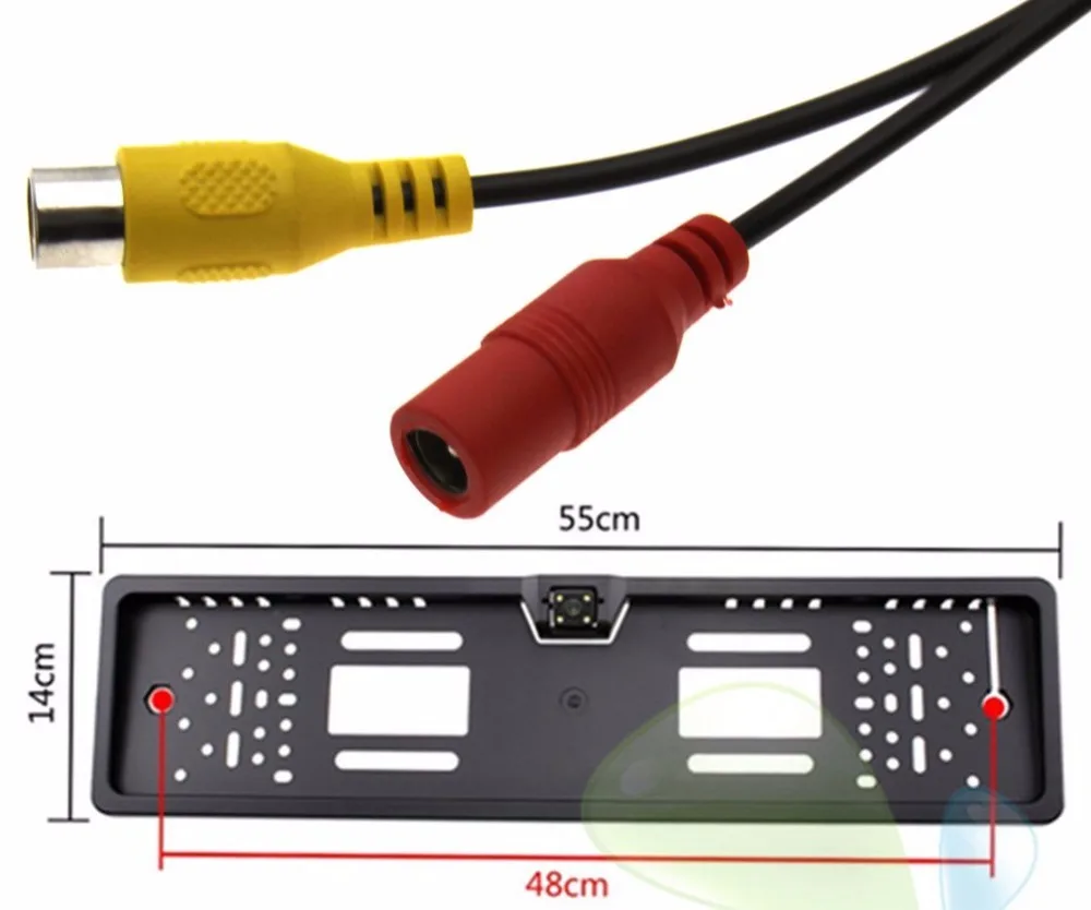 AMPrime Водонепроницаемая Автомобильная камера заднего вида ЕС Европейский номерной знак рамка парктроник обратный Ночное Видение 4 светодиодный светильник