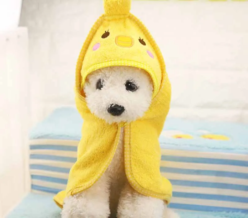 Cartoon Pet Bath Towel Funny Dog Blanket for Dogs Cats Super Absorbent Pet Puppy Yrokie Bathrobe Suit Chihuahua Clothing S M L4