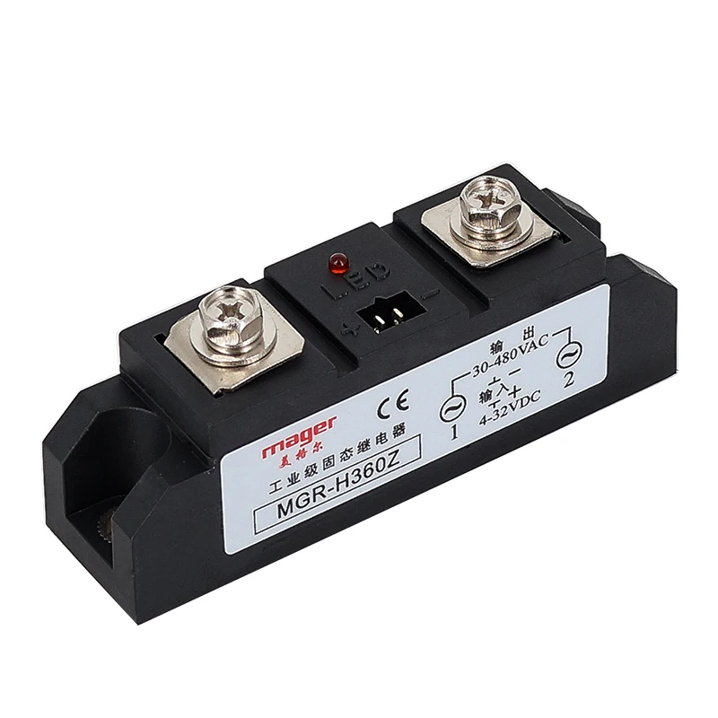 

60A MGR-H360Z Industrial SSR Single-phase Solid State Relay Input 4-32VDC Output 30-480VAC With Free Shipping
