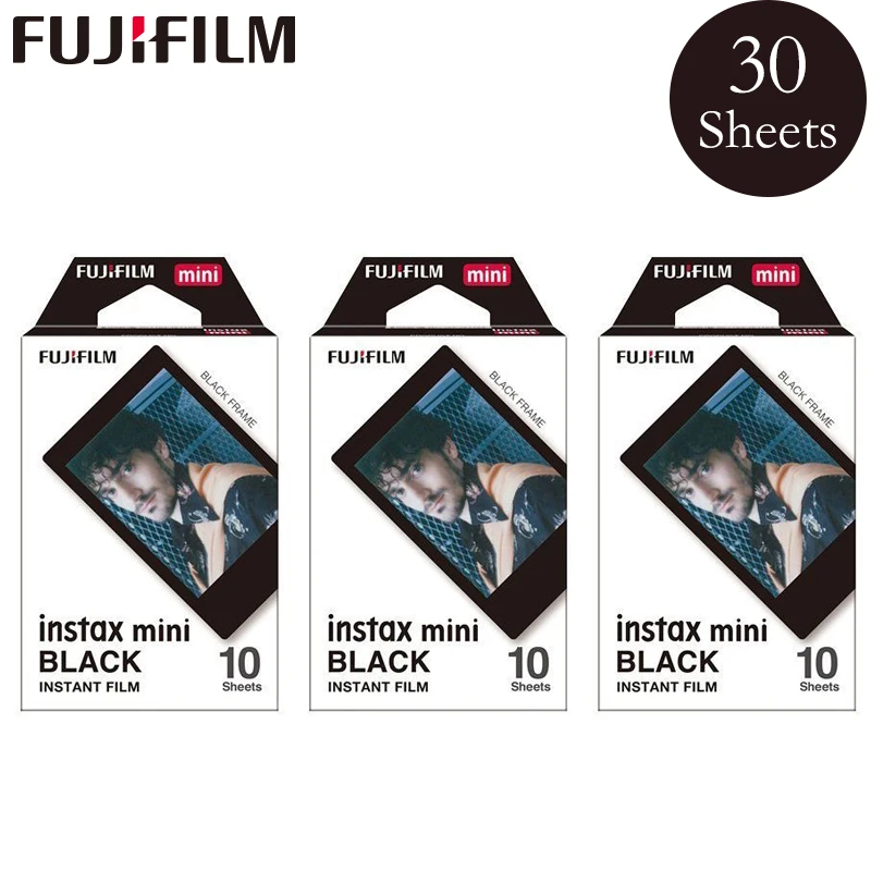 Fujifilm Instax Mini 8 9 пленка черная рамка Fuji мгновенная фотобумага 30 листов для 70 7s 50s 50i 90 25 Share SP-1 2 камеры
