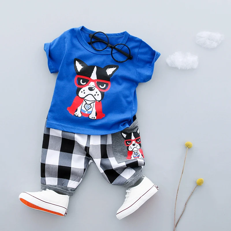 

WENWENDEXINGFU Summer Infant Clothing Sets Boy Clothes Suits Cartoon Short Sleeve T Shirt Shorts 2 Pcs Casual Kid Suits