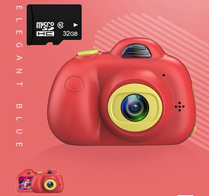 Игрушки для малышей 8MP hd камера обучающая мини цифровая фотокамера для малышей полноцветная мини LSR видеокамера видеомагнитофон поддержка TF - Цвет: Red  inclu 32GB TF