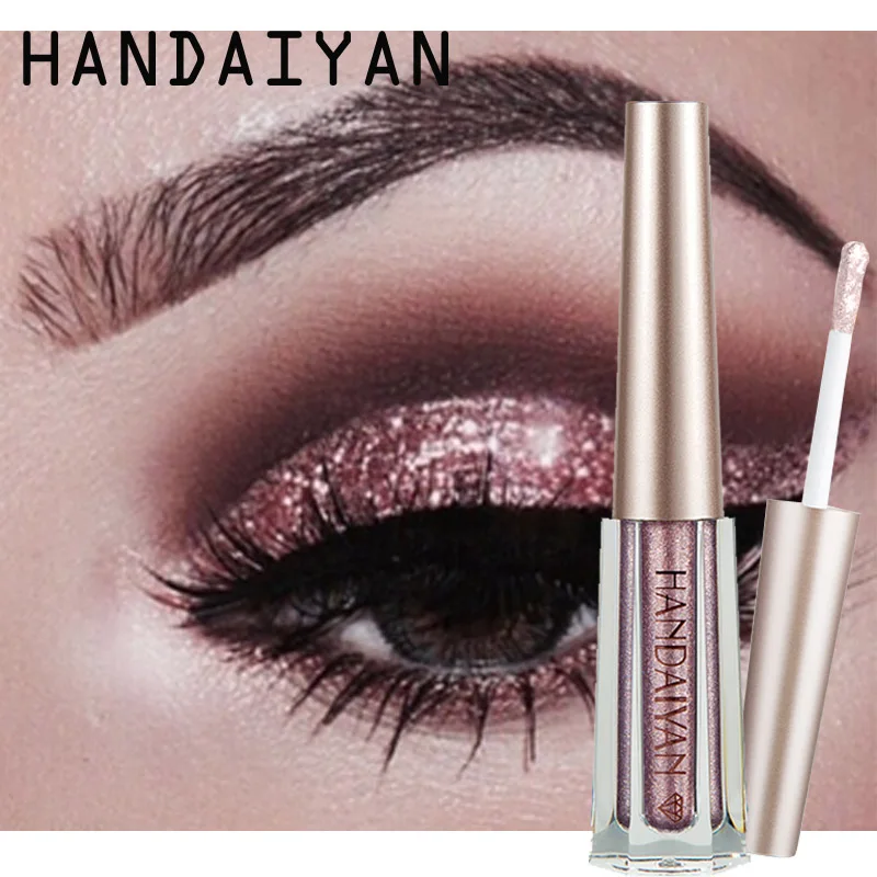 

HANDAIYAN Brand Shimmer Eye Shadow Kit Waterproof Pigment Brown Blue Chocolate Black Color Liquid Glitter Eyeshadow