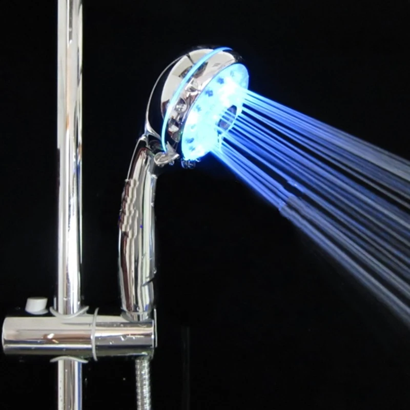 Adjustable 3 Mode LED Light Shower Head Sprinkler Temperature Sensor Bathroomin Shower Heads