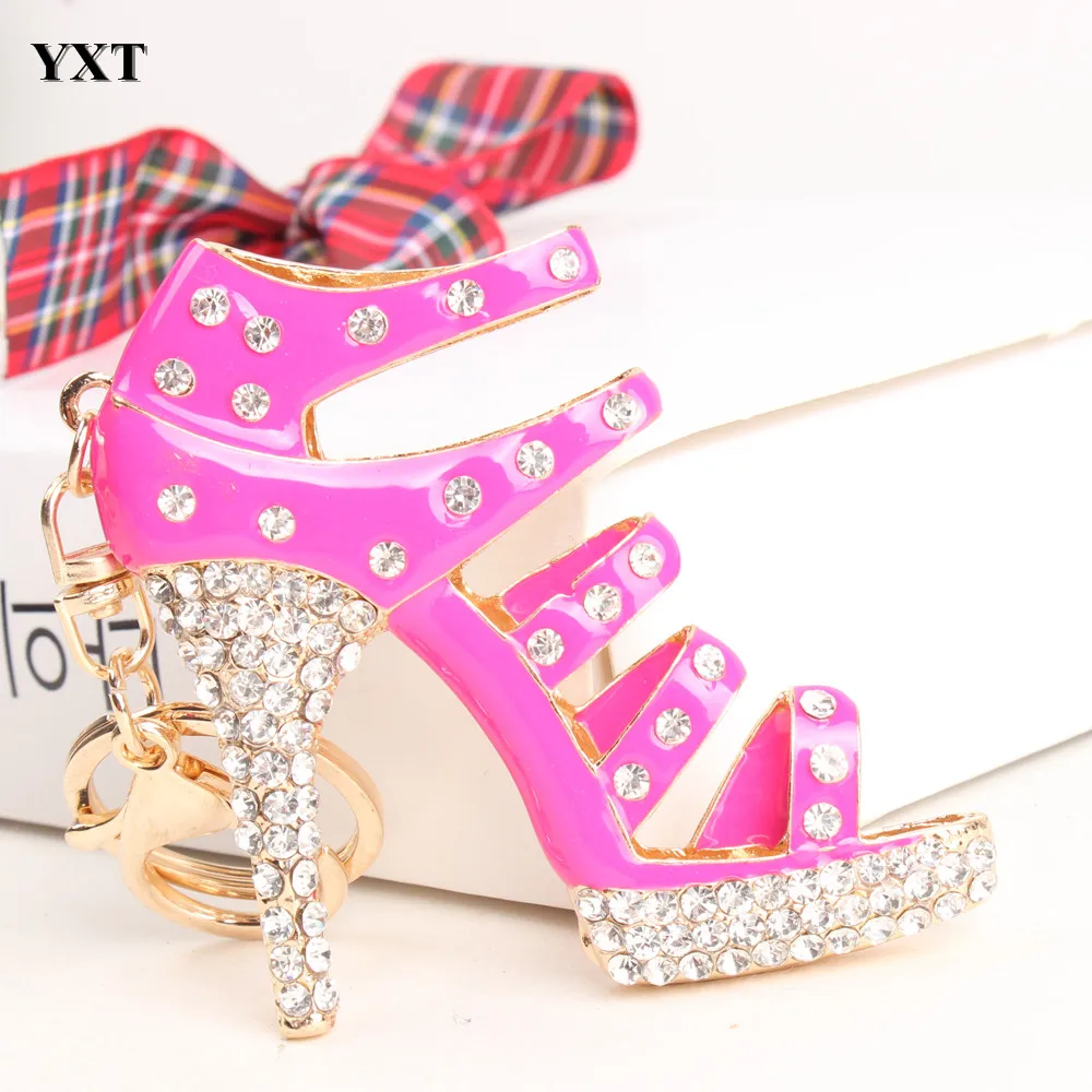 Shoe Highheel Charm Lovely Pendent Rhinestone Crystal Purse Bag Key