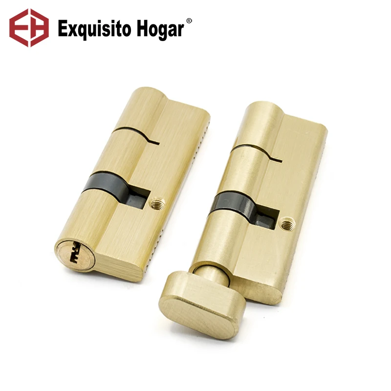 Hardware de Ouro Porta de Bronze Duplo ou Único Cilindro Aberto Interior 80 e 85 e 90 e 95 e 100 e 105 e 110mm Cilindro Fechadura da Bloqueio Prolongado 3 Pcs Chave
