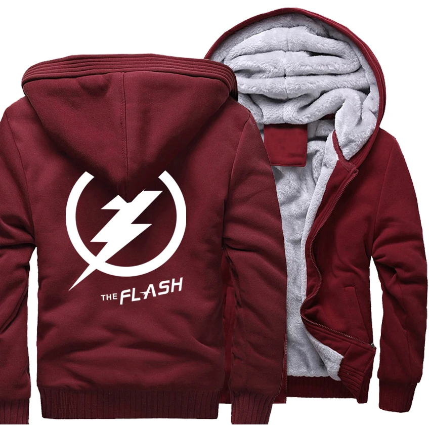 Мужская толстовка с молнией THE FLASH в стиле панк хип хоп уличная одежда зимняя