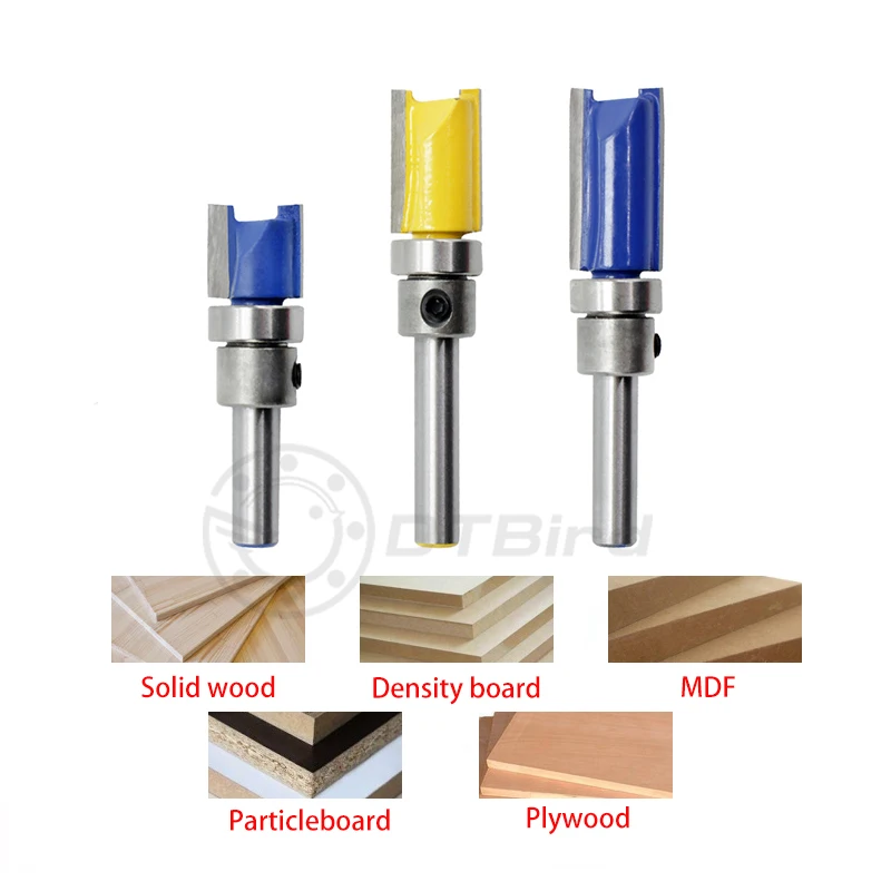 1/3 шт 1/" 1/4 дюймов для конических фрез для промывания и подравнивания шаблон для вырезания гребней и хвостовик Топ нижний подшипник обрезная деревообрабатывающая фрезы лезвие из сплава