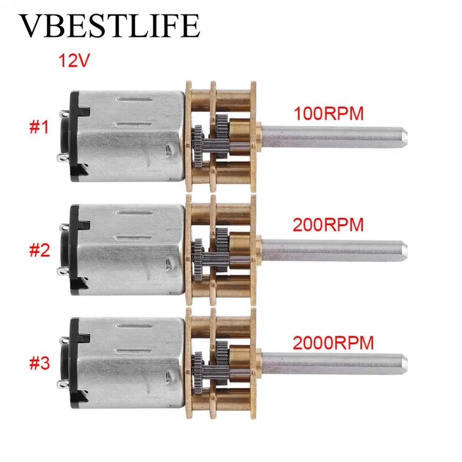 

DC 12V Reduction Gear Motor DC Motor Gear Box Reduction Motor With Long Output Shaft 100RPM~2000RPM
