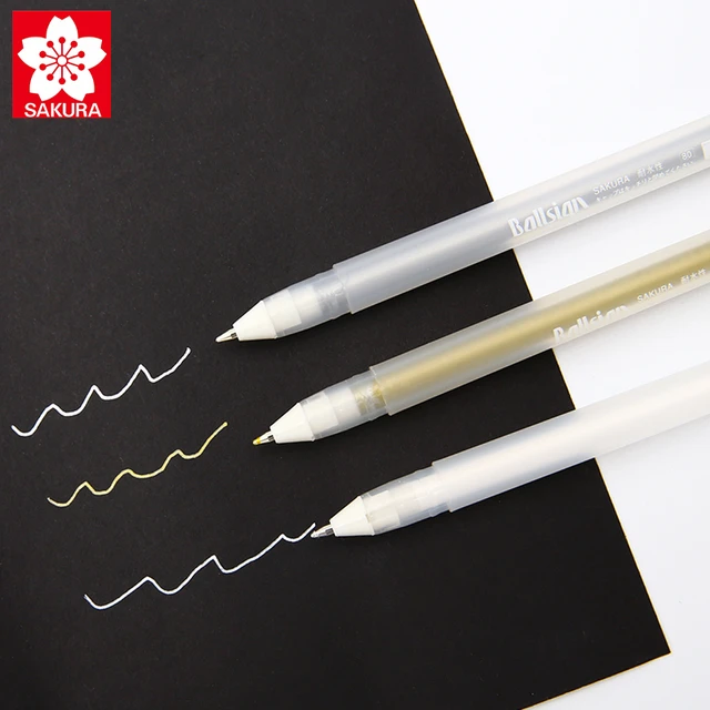 3pcs 0.8mm White Gel Ink Marker Pen Professional Writing Drawing Art  Highlight Markers Fine Tip Sketching Painting Ink Pens - AliExpress