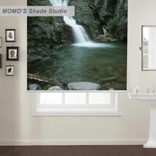 MOMO Roller Blinds Blackout Design Window Blinds Painting Curtains Roller Shades Thermal Fabric Custom Size ,PRB set204-208