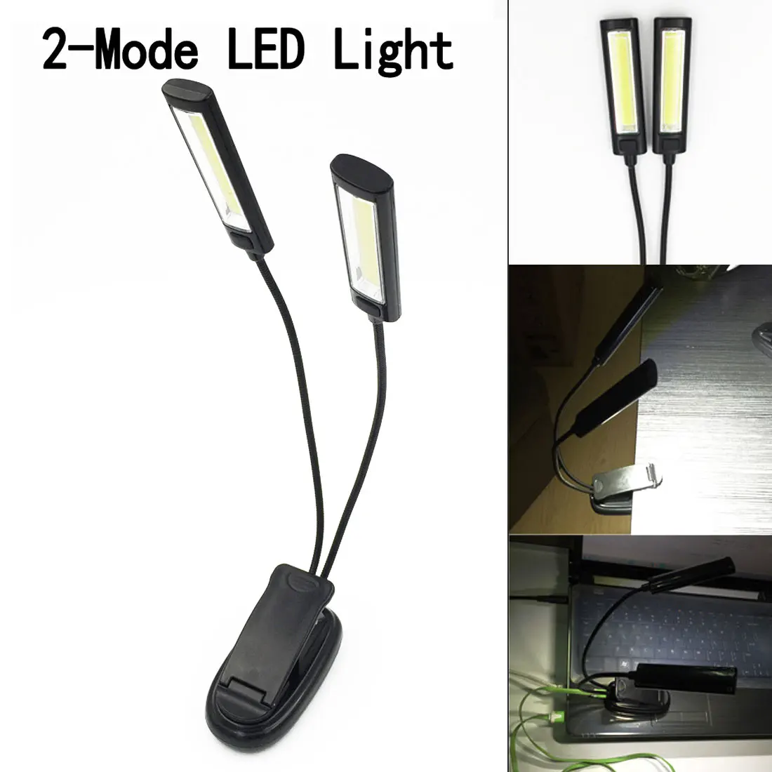 Clip on Book Reader Reading Lamp Flexible Book Light Lamp White Color