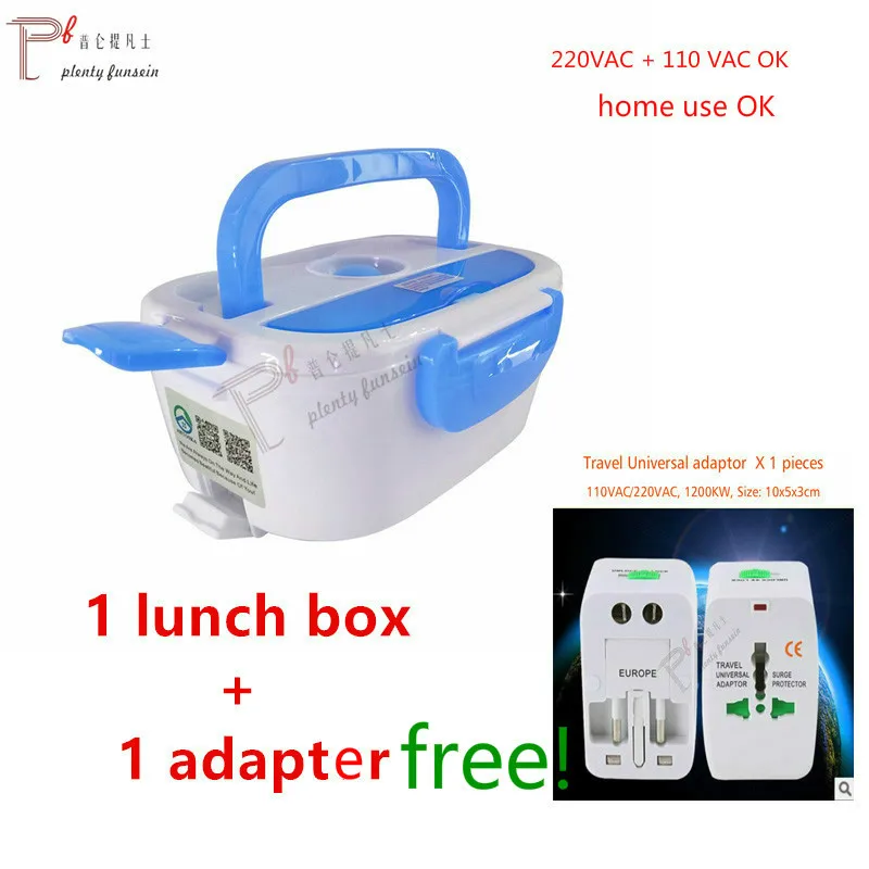 

220&110VAC/12VDC Cooking PTC Electric Heating Lunch Box Set Portable Food-Grade Container Warmer cute 4 Buckles food thermal