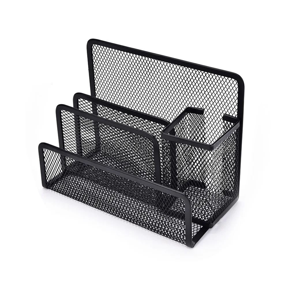 

Multi-functional File Paper Organiser Storage Collection Metal Mesh Desk Organizer Pen Holder Stationery Office School Supplies
