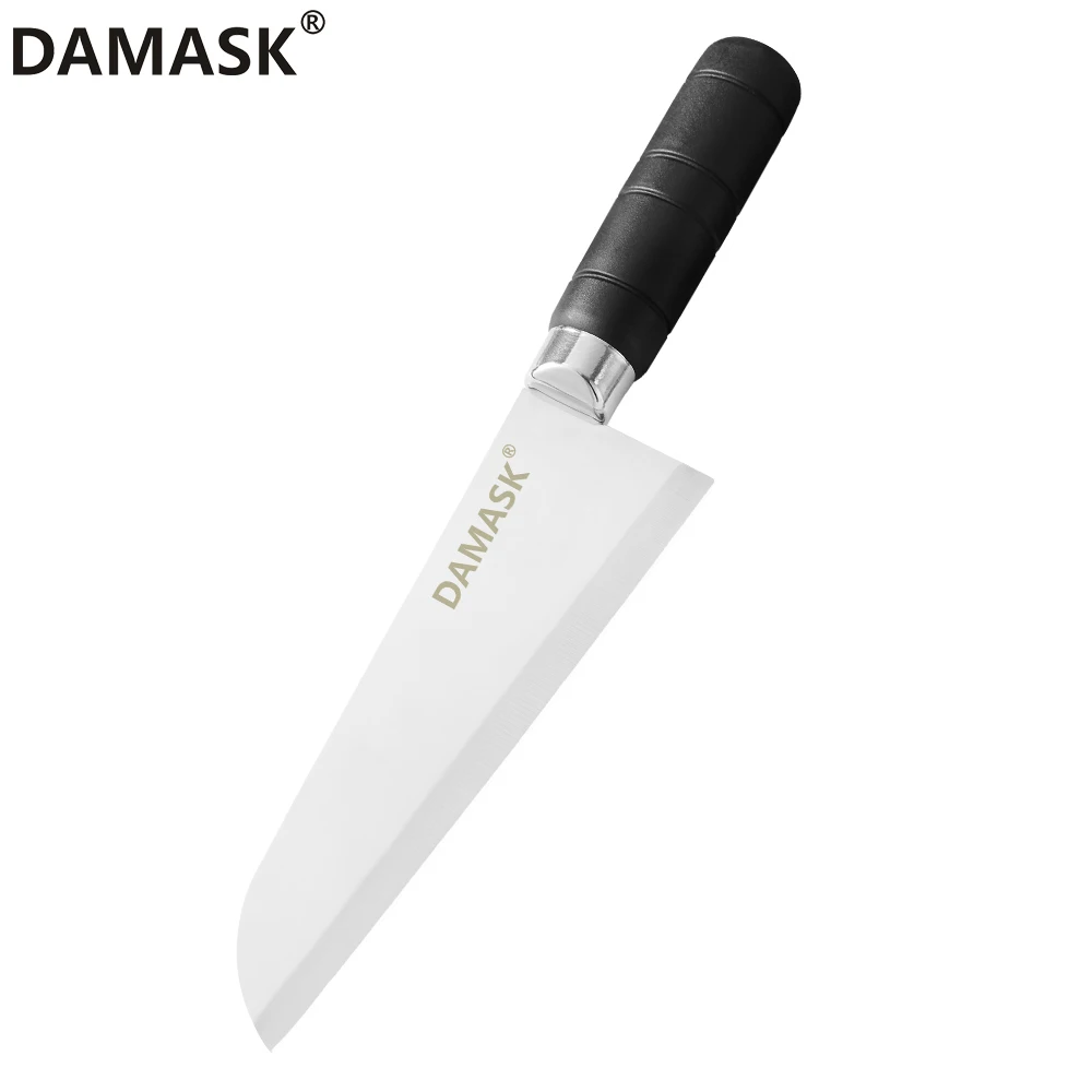 Дамасский кухонный нож поварские ножи 7 дюймов японский нож из нержавеющей стали для овощей Nakiri Santoku поварские столовые приборы высокое качество мясник - Цвет: B
