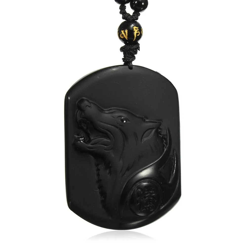 Fostfo Natural Black Obsidian Carving Wolf Head Amulet Pendant Free Necklace Obsidian Blessing Lucky Pendants Fashion Jewelry Fostfo Natural Black Obsidian Carving Wolf Head Amulet Pendant Free Necklace Obsidian Blessing Lucky Pendants Fashion Jewelry