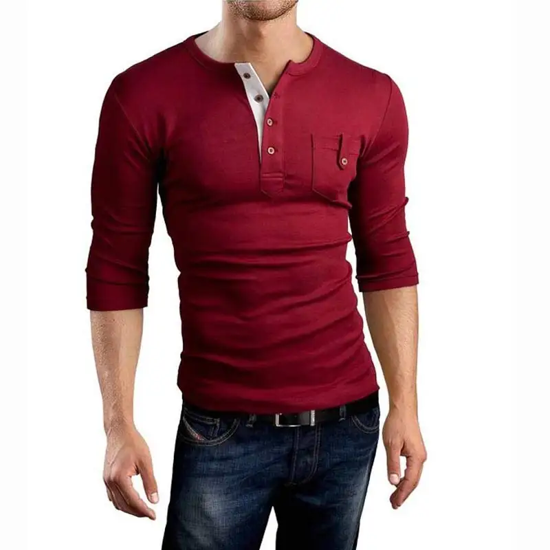 Новая футболка Homme 2016 однобортная с длинным рукавом и треугольным вырезом