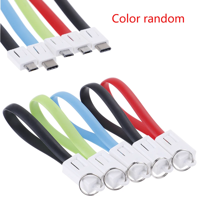 

Key Ring Original USB Cable For IPhone Micro IOS Type-c Charger Micro USB Cable For Key Chain Cable Mobile Phone Cables
