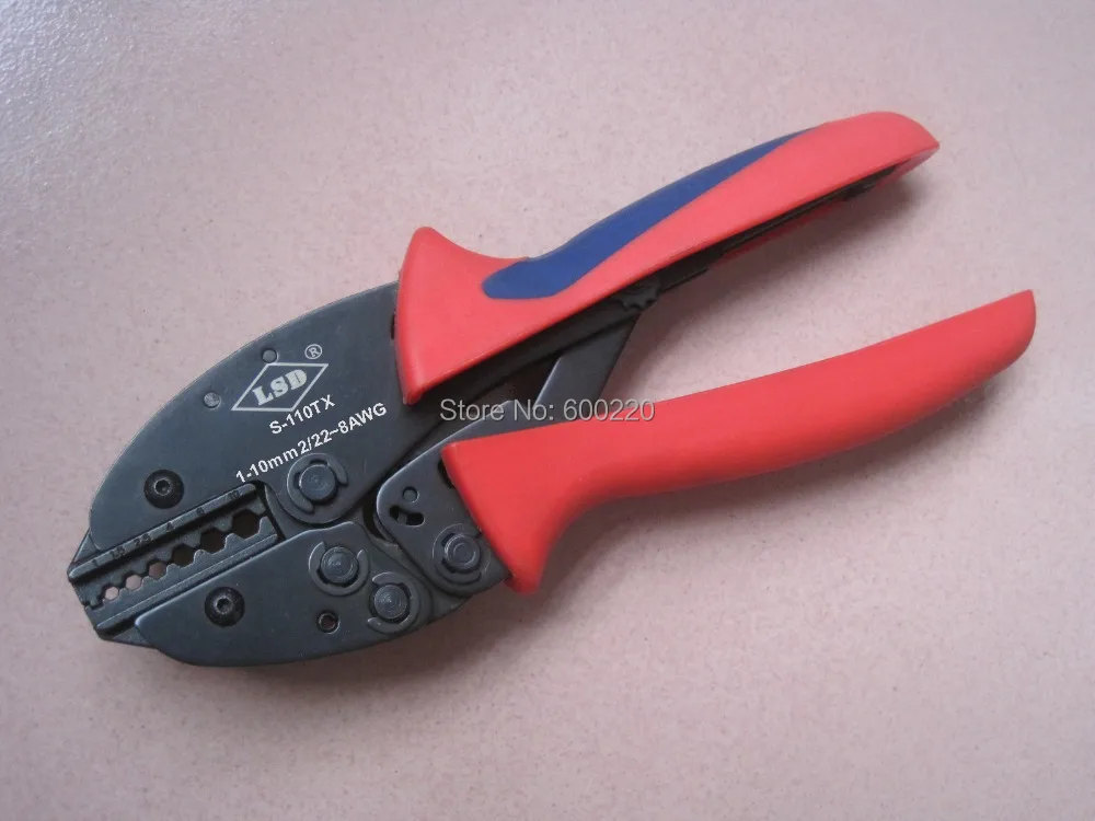 

S-110TX hexagon type ratchet non-insulated cable lug terminal crimping tools,crimp range 1-10mm2