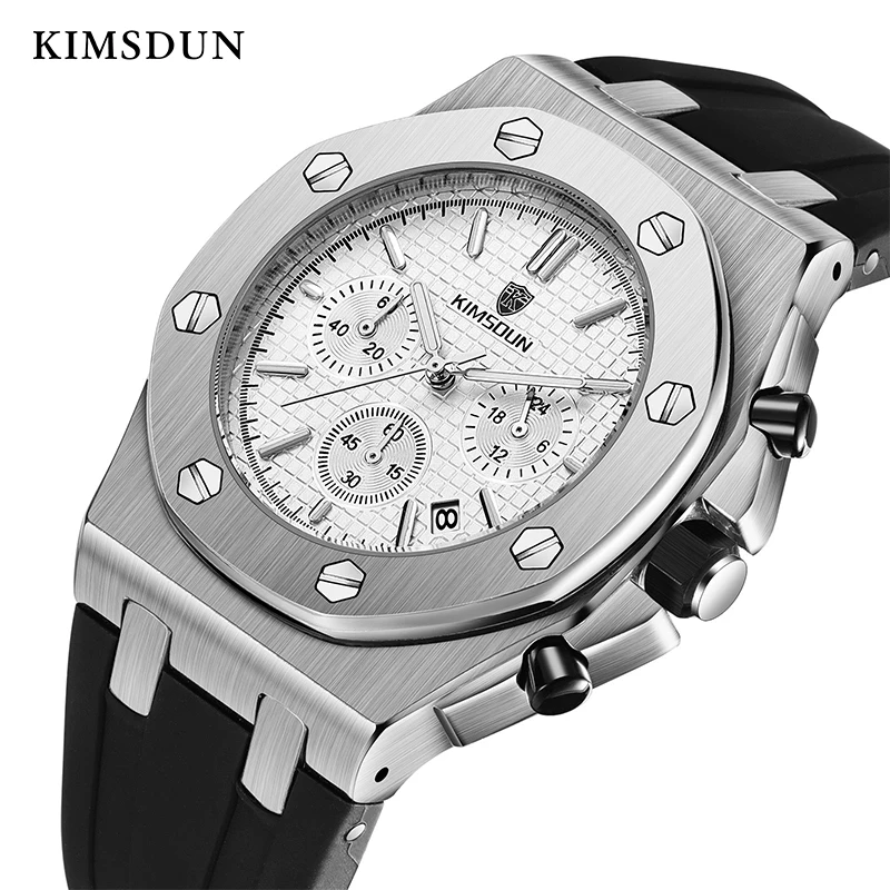 KIMSDUN хронограф, мужские часы Топ люксовый бренд Модные кварцевые мужские наручные часы спортивные армейские часы Relogio Masculino