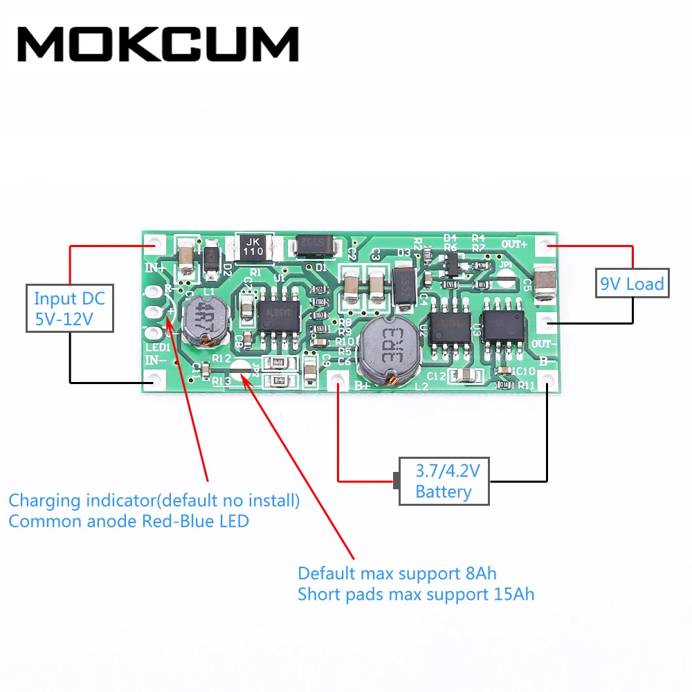 

Uninterruptible power supply control board DC5V-12V to 12V Charger Module for 18650 Lithium Battery UPS Voltage Converter Module