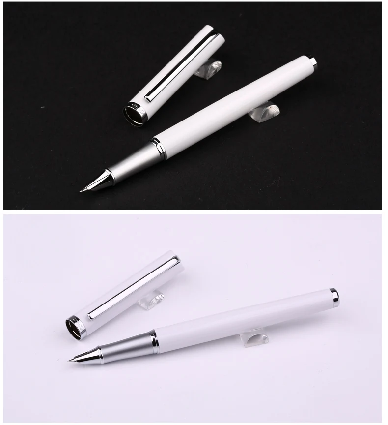 OASO S115 0,38 мм перо из иридия авторучка белая и серебряная металлическая ручка с зажимом роскошные ручки для офиса