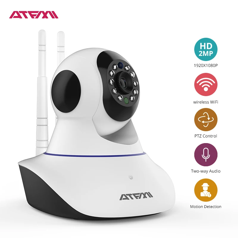 

ATFMI T2L 1080P FULL HD HOME CCTV camera wireless security IP camera baby monitor two-way Audio pet monitor black and white