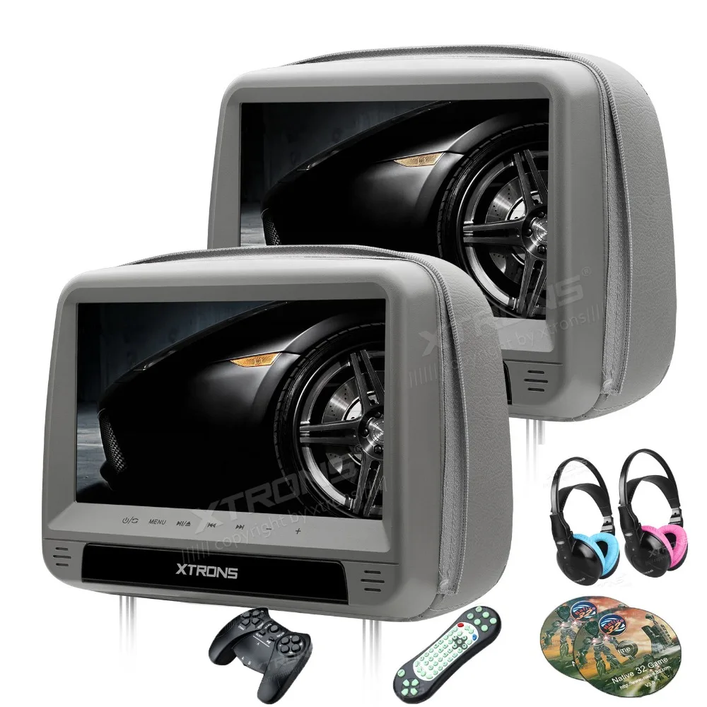 XTRONS мониторы 9 дюймов HD цифровая панель кожаный чехол автомобильный подголовник